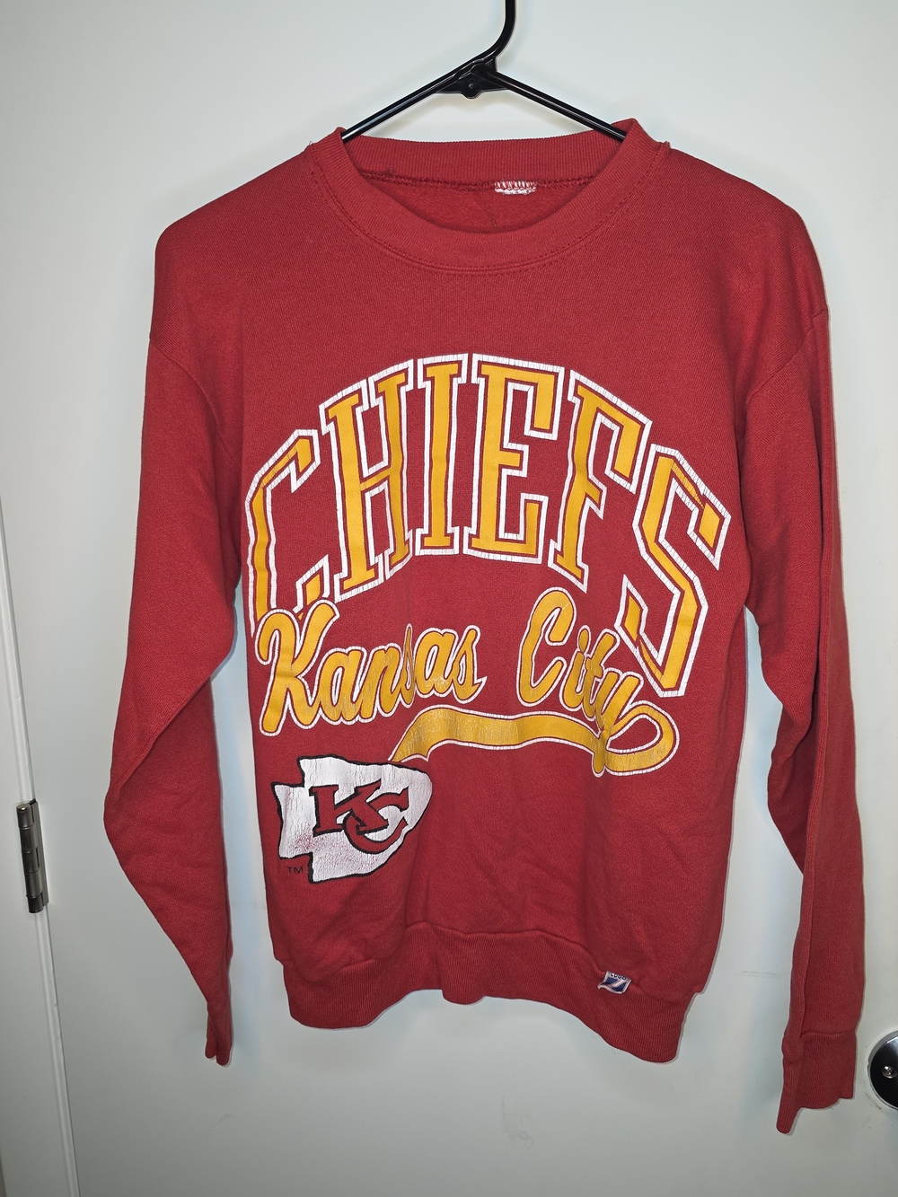 Vintage 90s Kansas City Chiefs Logo 7 Crewneck Sweatshirt Red S/M